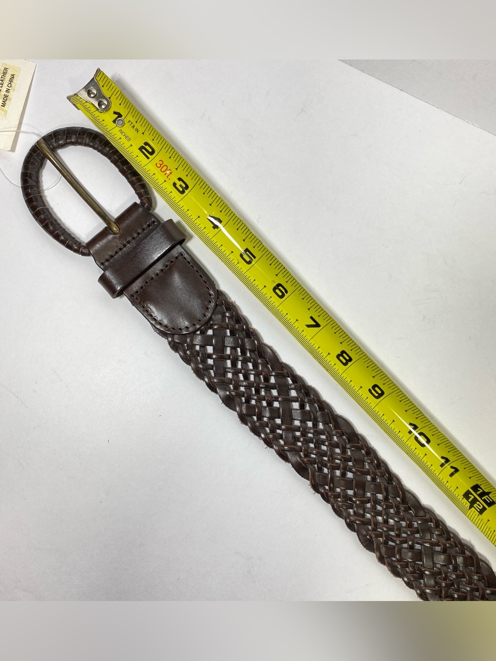 Talbots Women's Braided Woven Genuine Leather Belt Brown Sz S Leather Buckle NWT - Picture 8 of 11